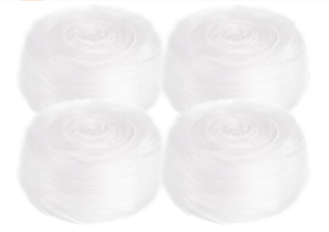 FabricLA Faux Fur Ribbon Trim Fabric - 1" Wide x 36" Long (3 FT) - Soft Christmas Fur Great for Crafting, Sewing, and Decorating - White
